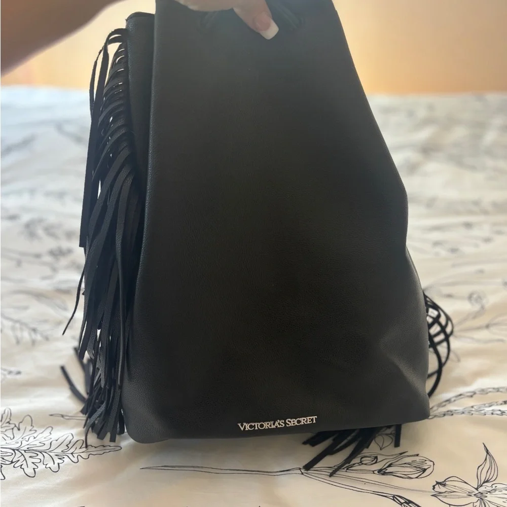 Victoria’s Secret‎ Faux Leather Fringe Bucket Backpack Purse